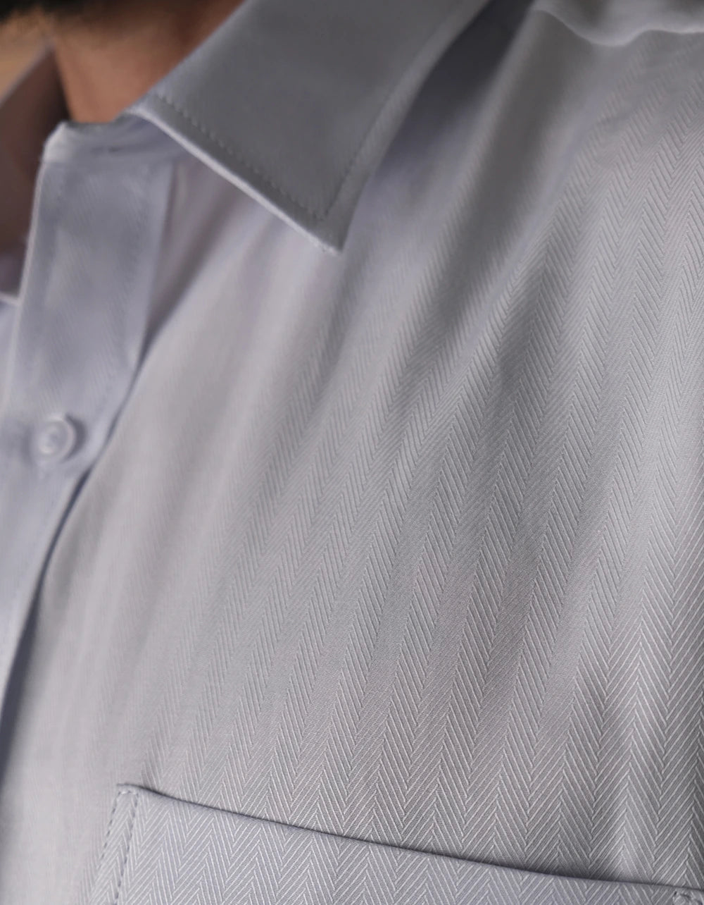 Camisa Manga Larga Azul Claro Textura Espina De Pescado - Moldería clásica