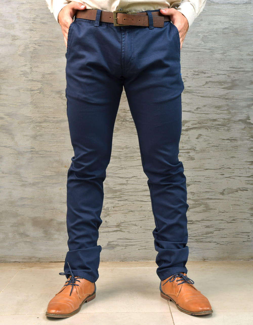 Pantalón Informal Stretch Color Azul Oscuro