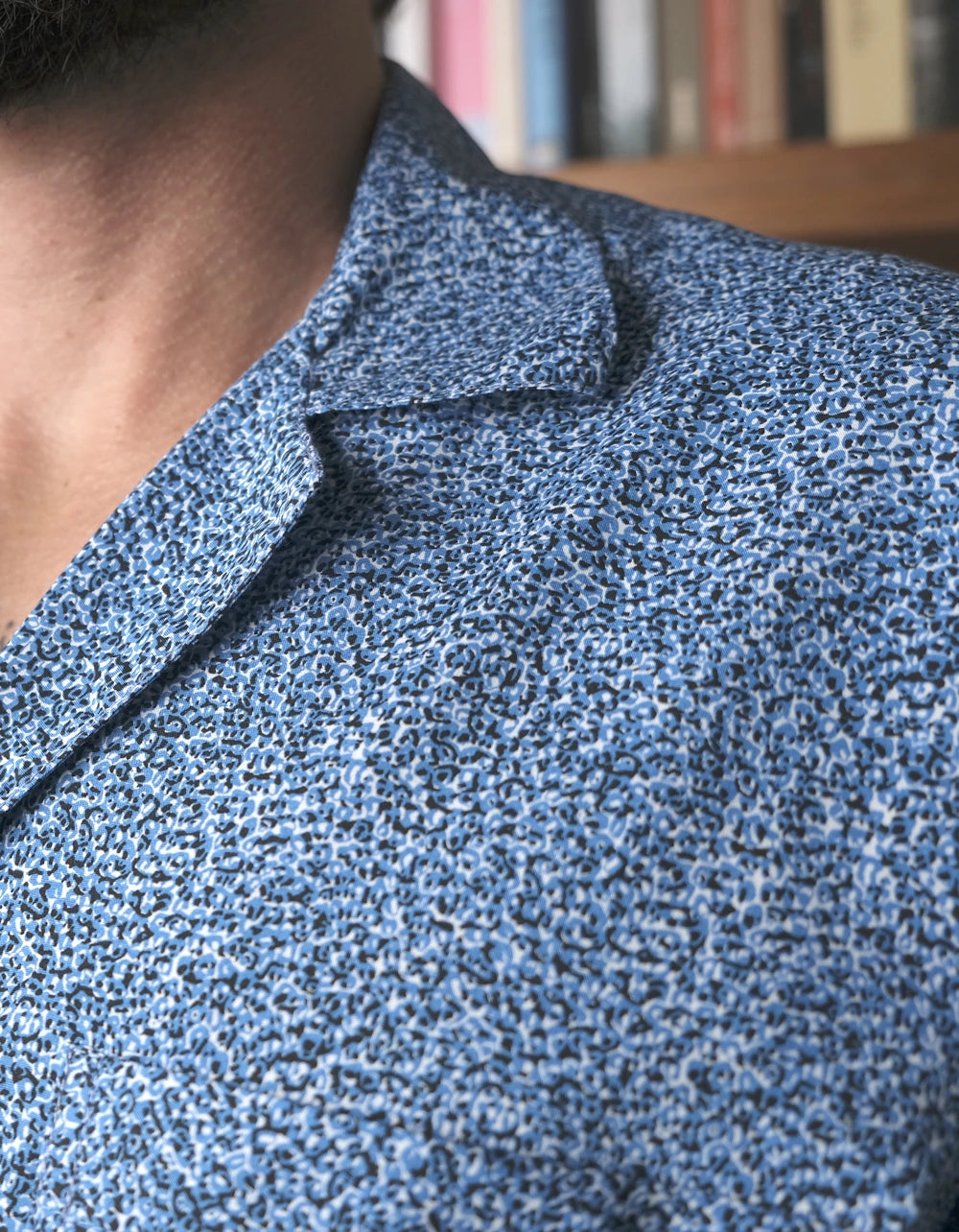 Pijama Manga Corta Estampado Tonos de Azul