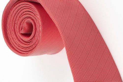 Corbata Pitilo En Poliester Color Rojo Puntos Blancos