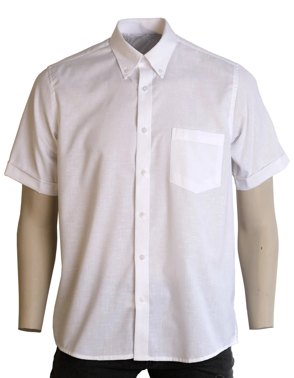Camisa Manga Corta Blanca Texturizada- Mordería clásica