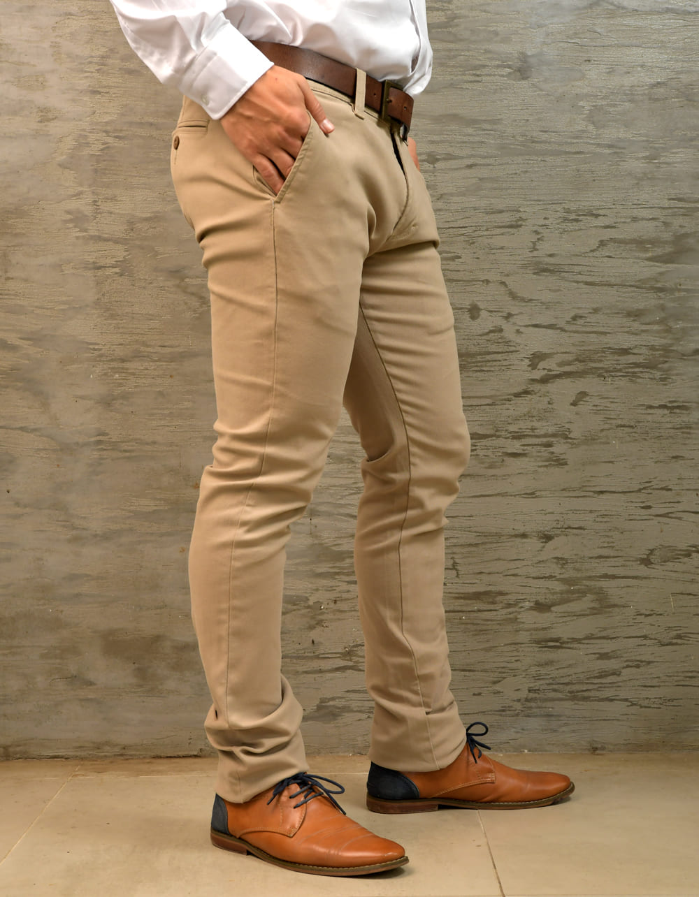 Pantalón Informal Stretch Color Caqui