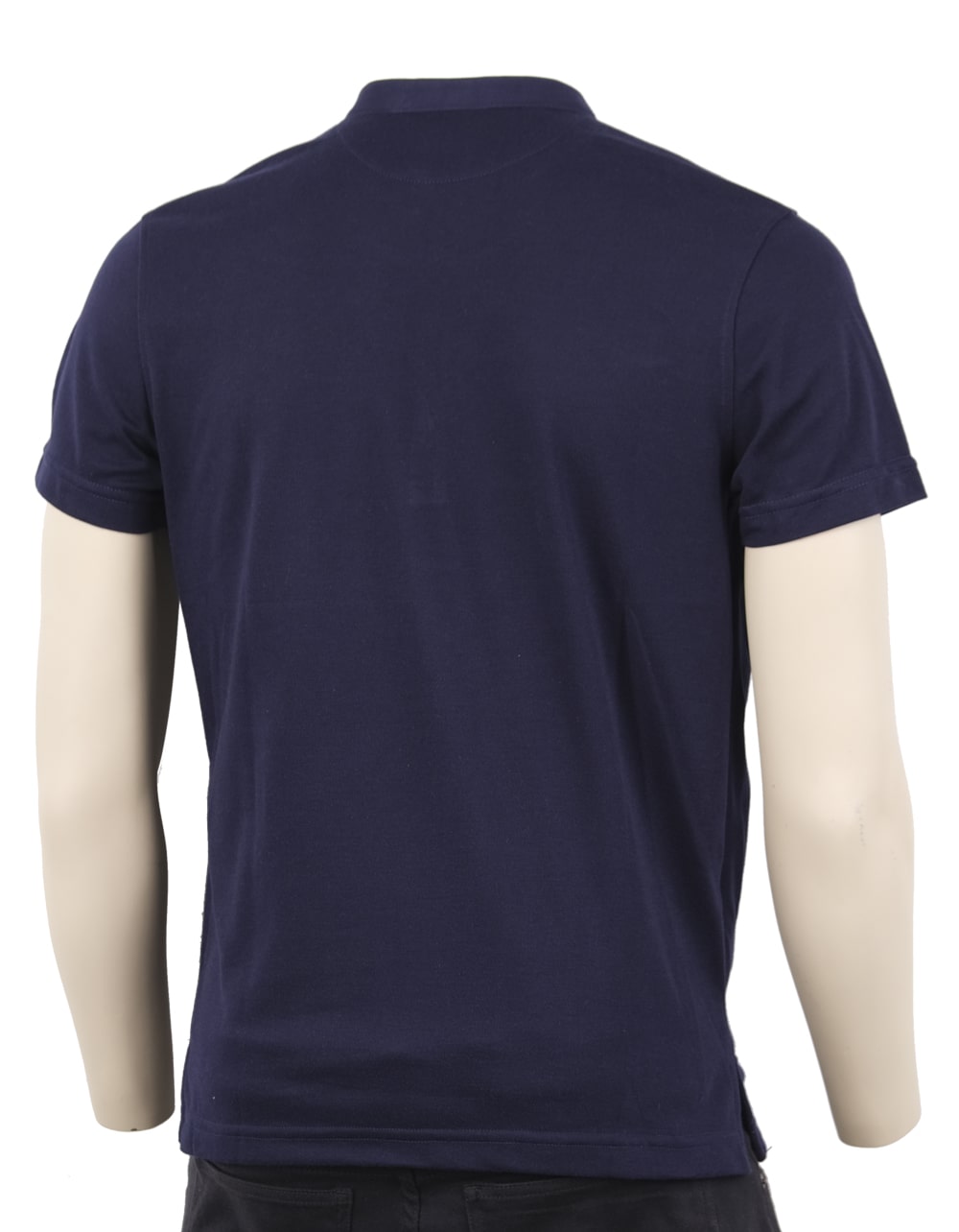 Camiseta Polo Solo Fondo Color Azul Oscuro Cuello Neru