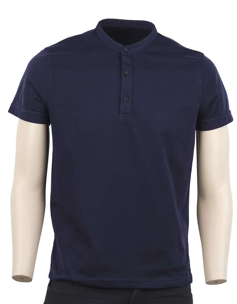 Camiseta Polo Solo Fondo Color Azul Oscuro Cuello Neru