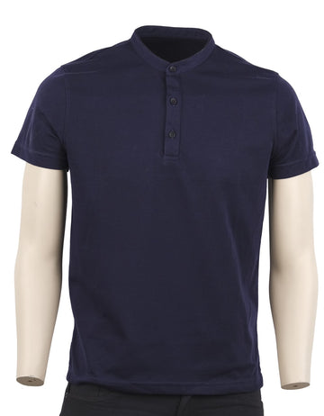 Camiseta Polo Solo Fondo Color Azul Oscuro Cuello Neru