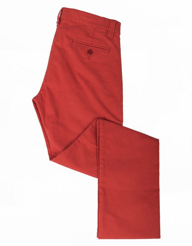 Pantalón Informal Stretch Color Rojo Salmón