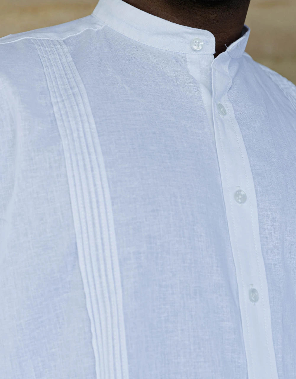 Guayabera Soluma Blanca Manga Larga Cuello Neru - Moldería informal