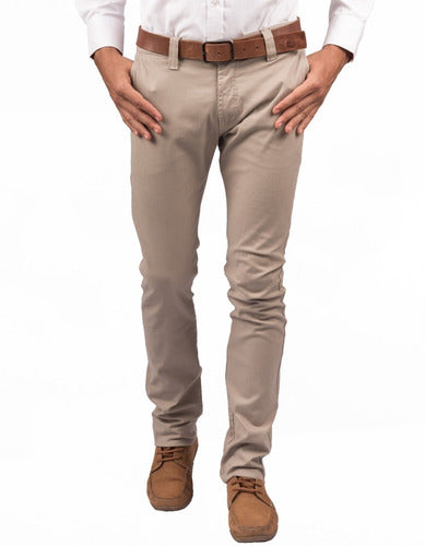 Pantalón Informal Stretch Beige