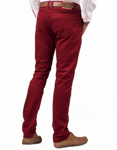 Pantalón 5 Bolsillos Color Rojo Ladrillo