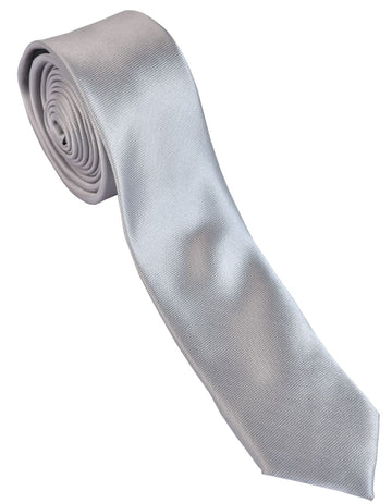 Corbata Pitillo En Poliester Color Gris Medio