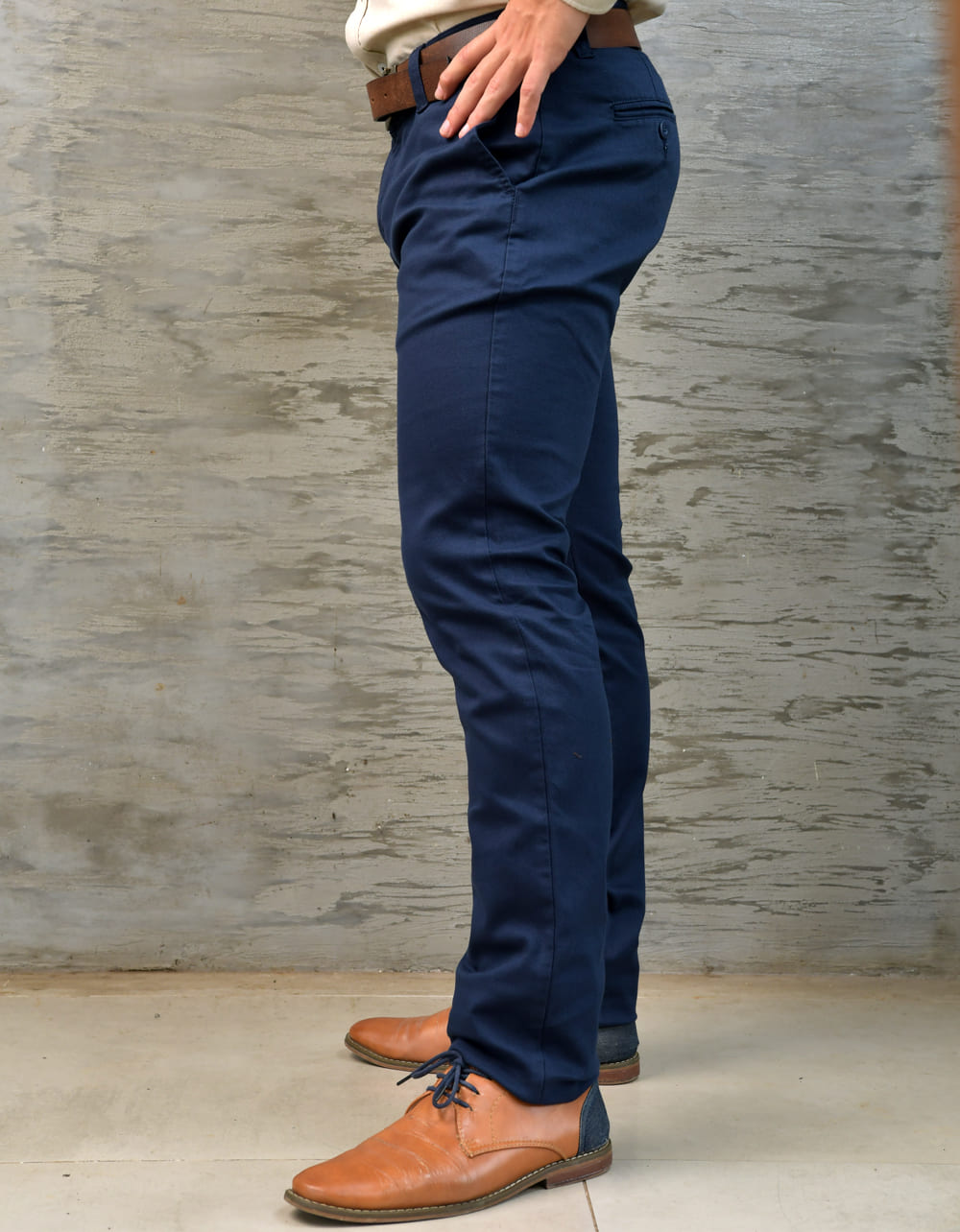 Pantalón Informal Stretch Color Azul Oscuro