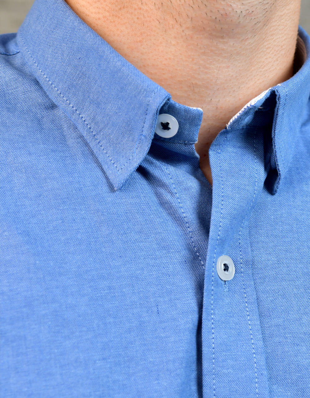 Camisa Oxford Manga Larga Azul Moldería Clásica