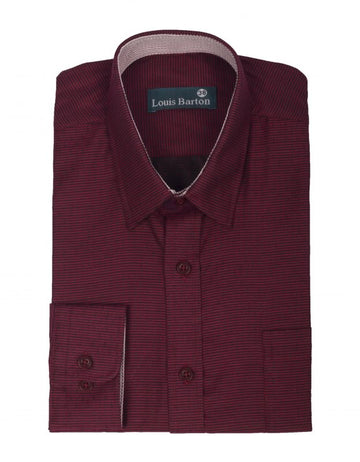 Camisa Manga Larga Color Vino - Moldería clásica