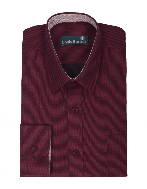 Camisa Manga Larga Color Vino - Moldería clásica