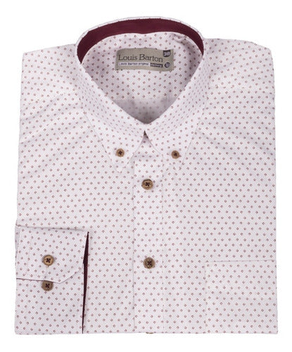 Camisa Manga Larga Miniprint Cuadros Rojos - Moldería informal