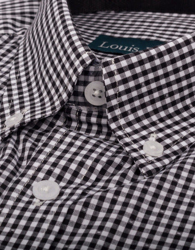 Camisa a Cuadros Negros Manga Larga - Moldería clásica