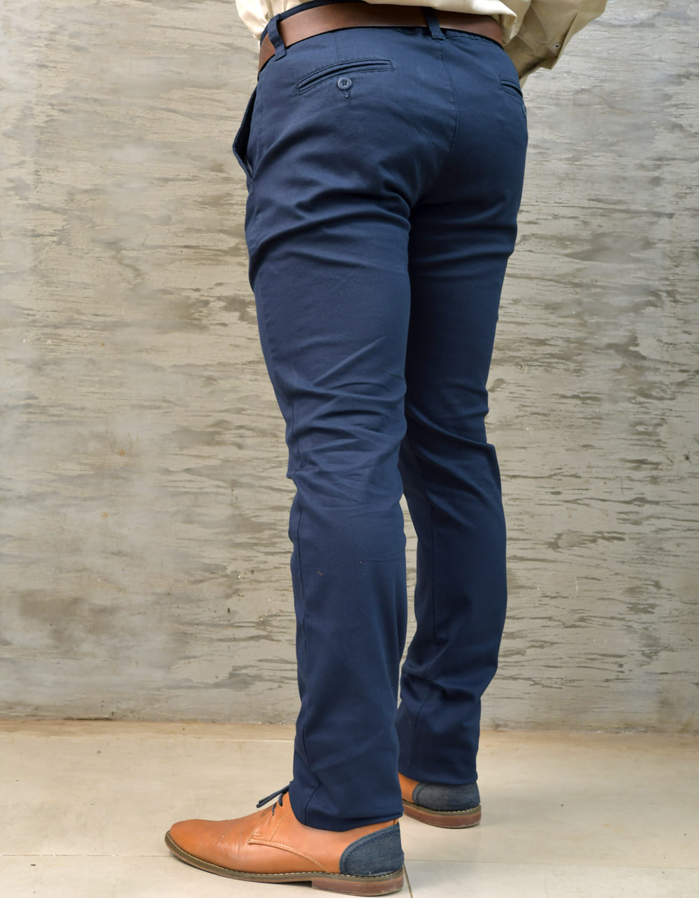Pantalón Informal Stretch Color Azul Oscuro