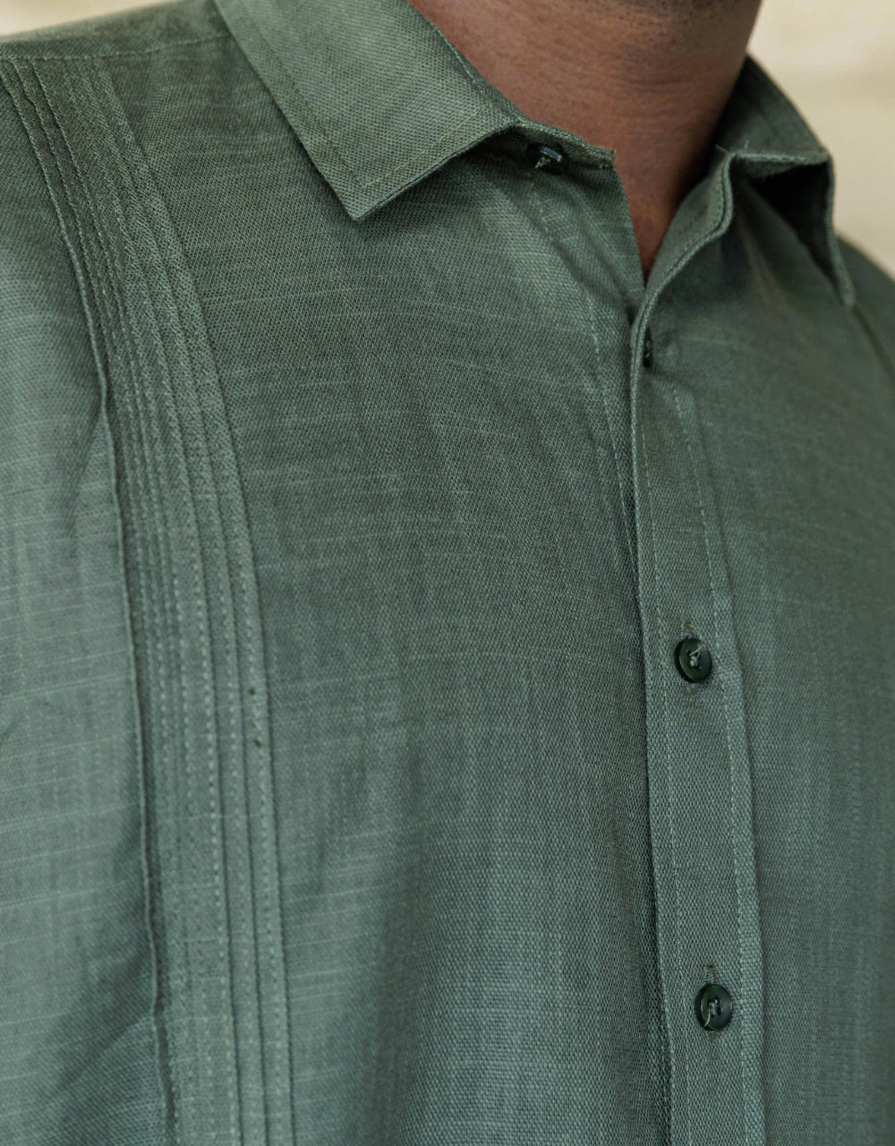 Guayabera Soluma Verde Manga Corta  - Moldería informal