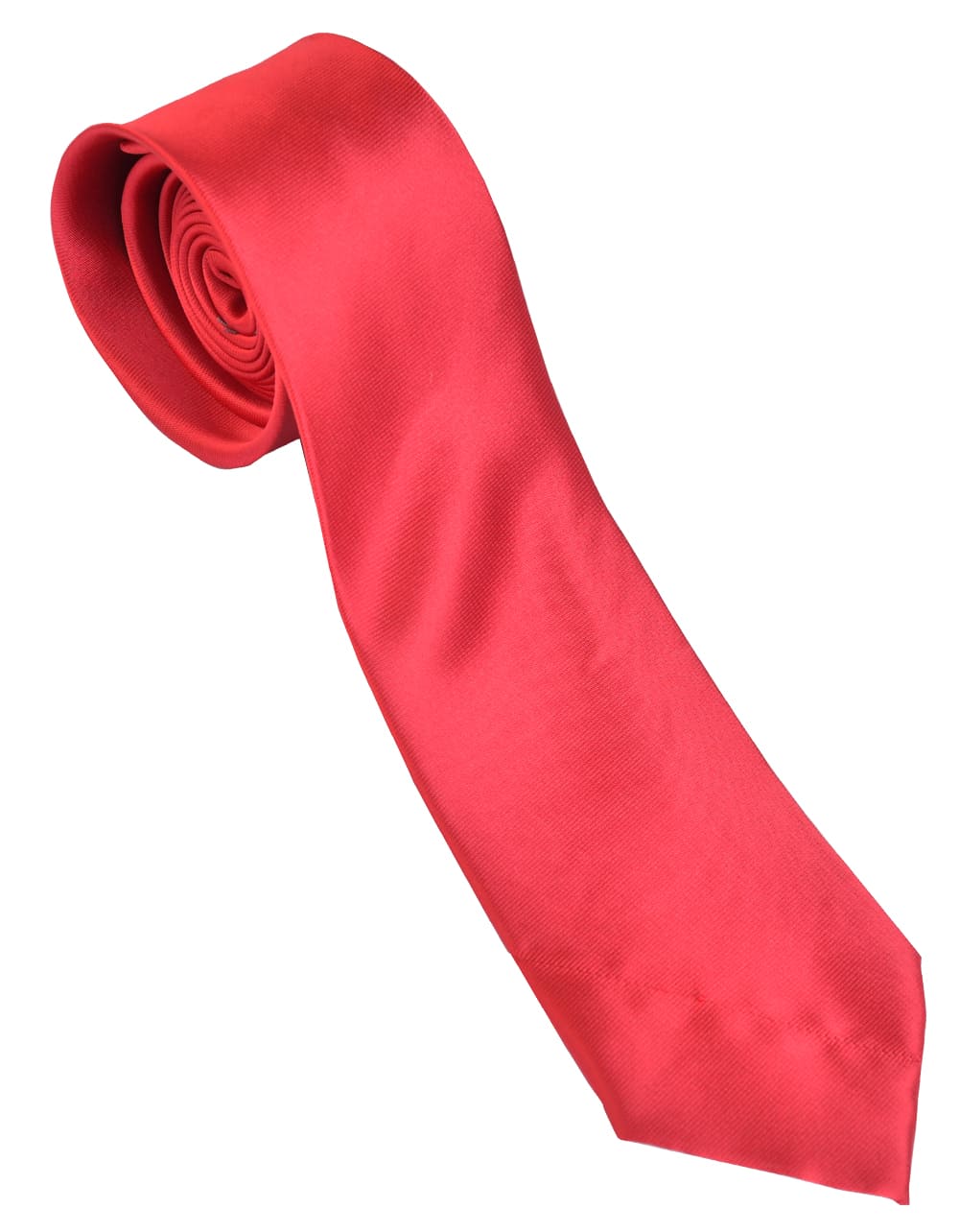 Corbata Semipitillo En Poliester Color Rojo Sin Textura