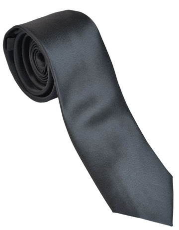 Corbata Semipitillo En Poliester Color Negro