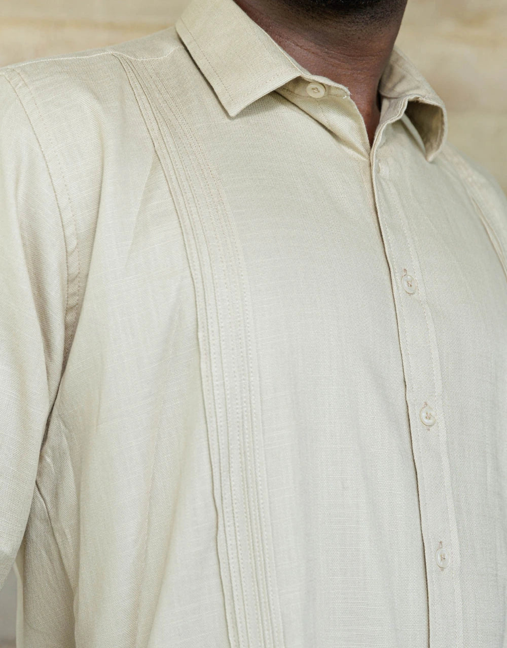 Guayabera Soluma Beige Manga Larga - Moldería informal
