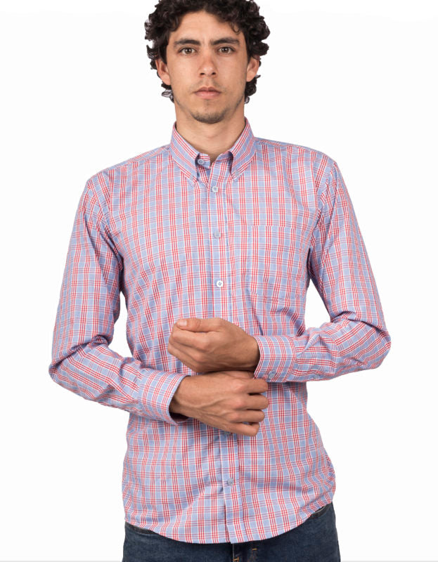 Camisa a cuadros Louis Barton Rayas Rojas - Moldería informal