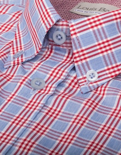 Camisa a cuadros Louis Barton Rayas Rojas - Moldería informal