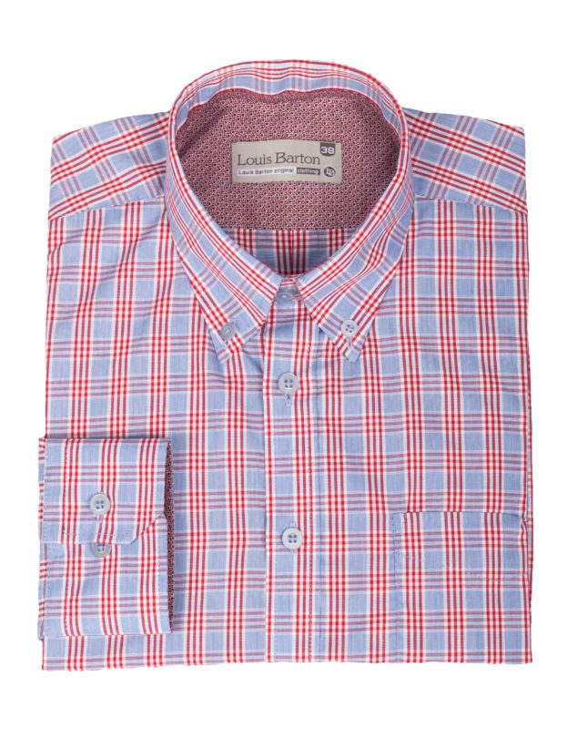 Camisa a cuadros Louis Barton Rayas Rojas - Moldería informal