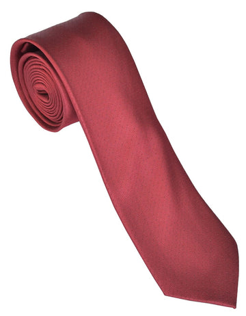 Corbata Semipitillo En Poliester Color Vino Textura Rayas