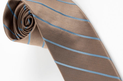Corbata Semipitillo En Poliester Color Beige