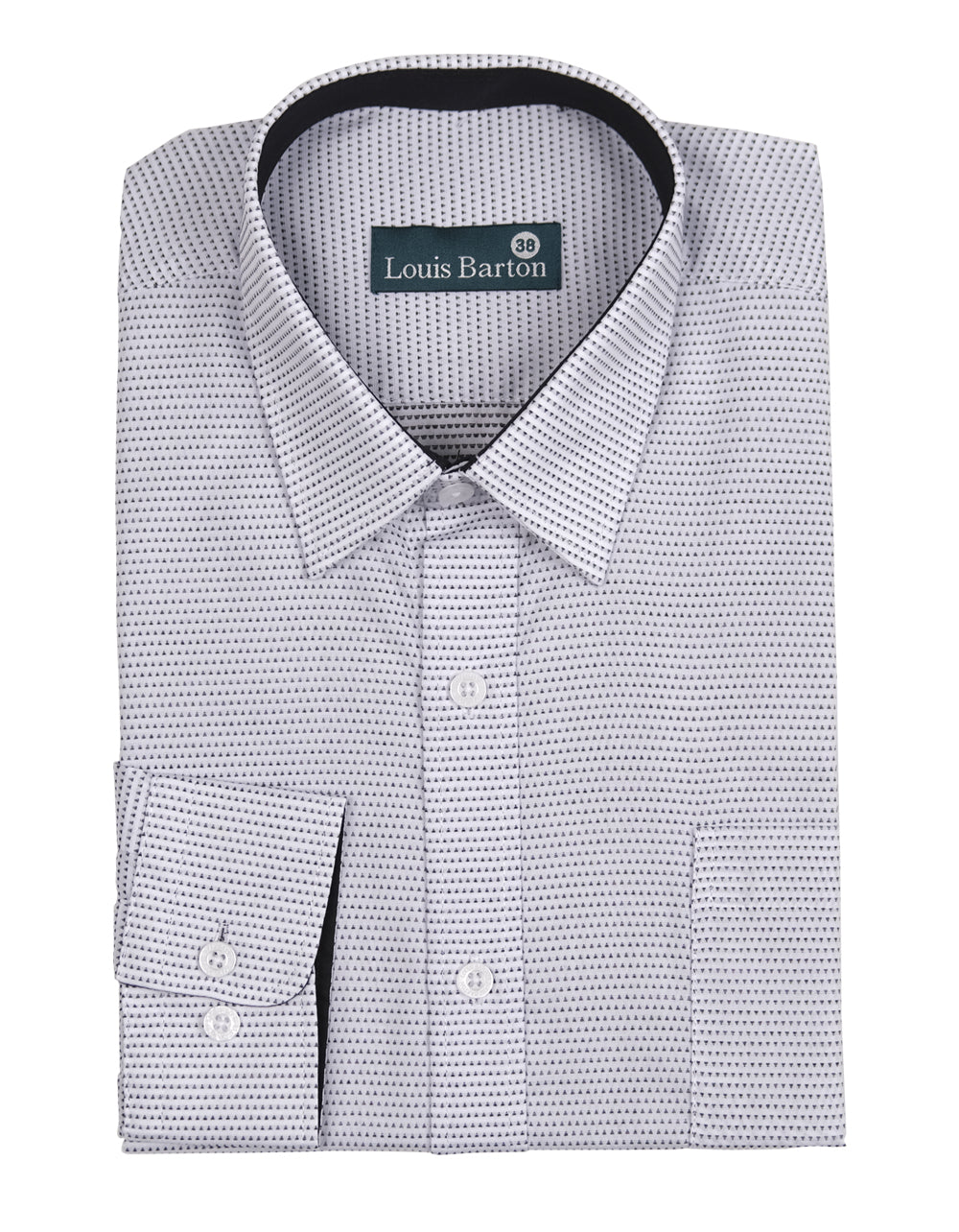Camisa Manga Larga Blanca Triángulos Negros - Moldería slim
