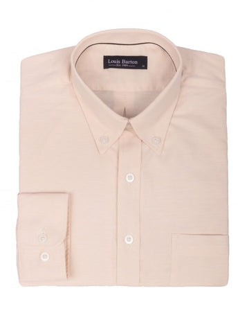 Camisa Oxford Manga Larga Beige Claro - Moldería clásica