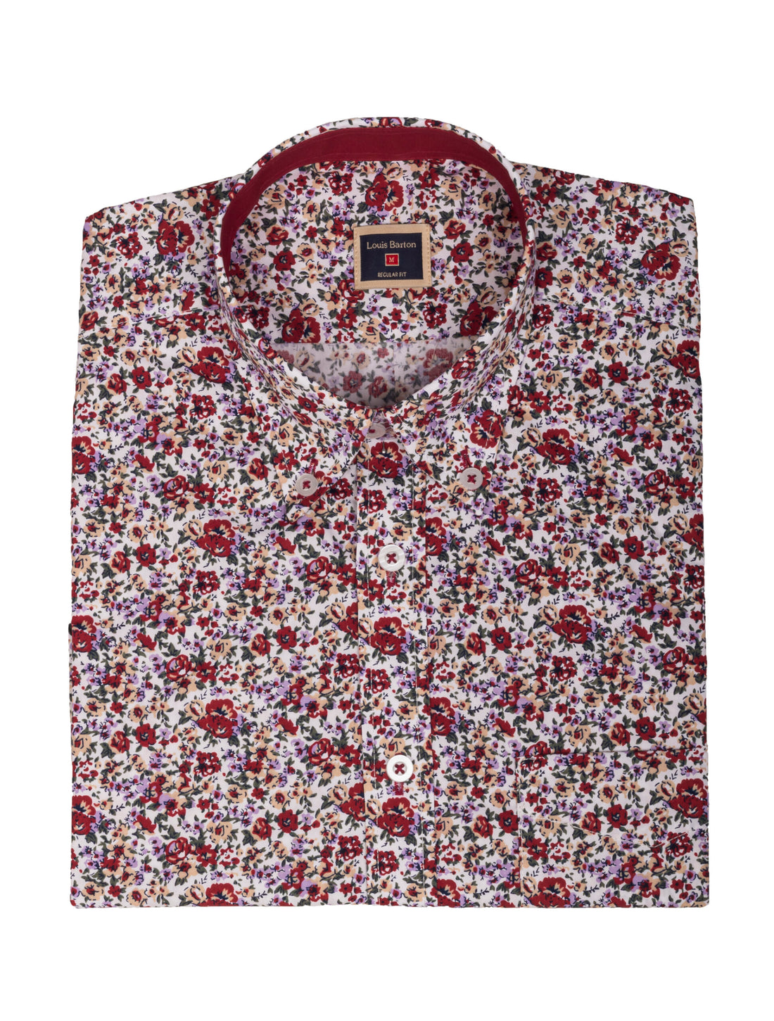 Camisa 100% Algodón Estampado Floral Manga Corta - Moldería informal