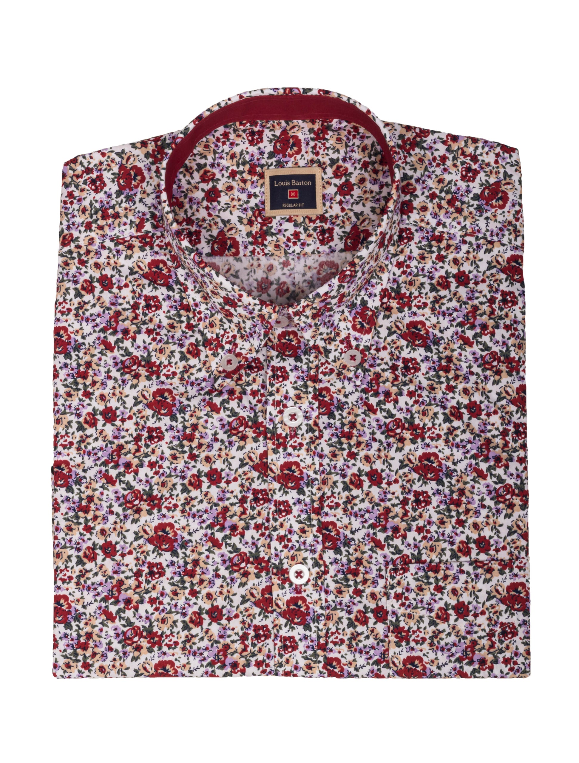 Camisa 100% Algodón Estampado Floral Manga Corta - Moldería informal