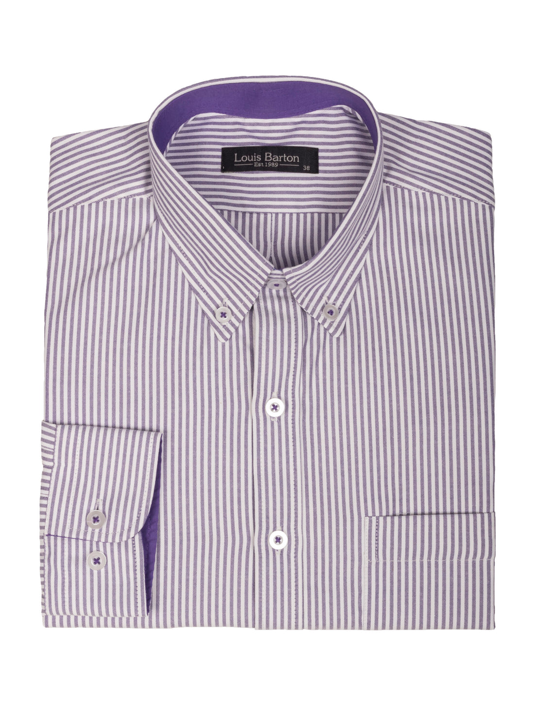 Camisa Oxford Manga Larga Regular Fit Rayas Lilas