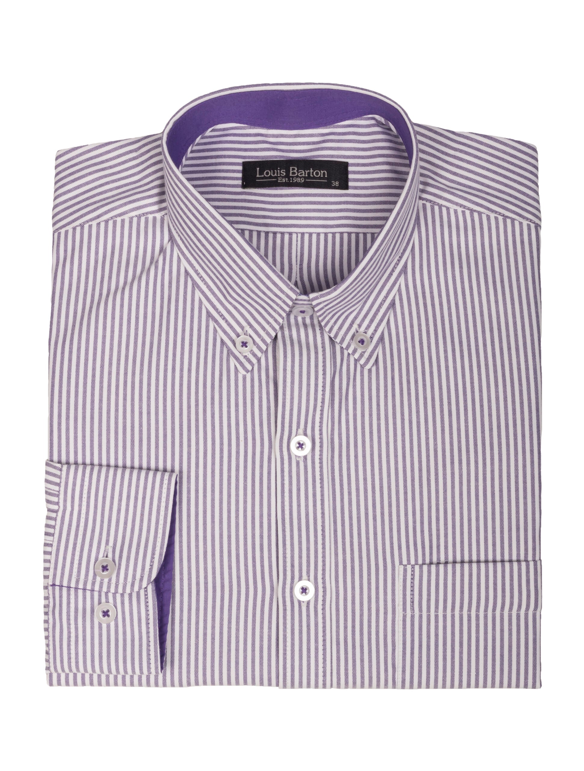 Camisa Oxford Manga Larga Regular Fit Rayas Lilas