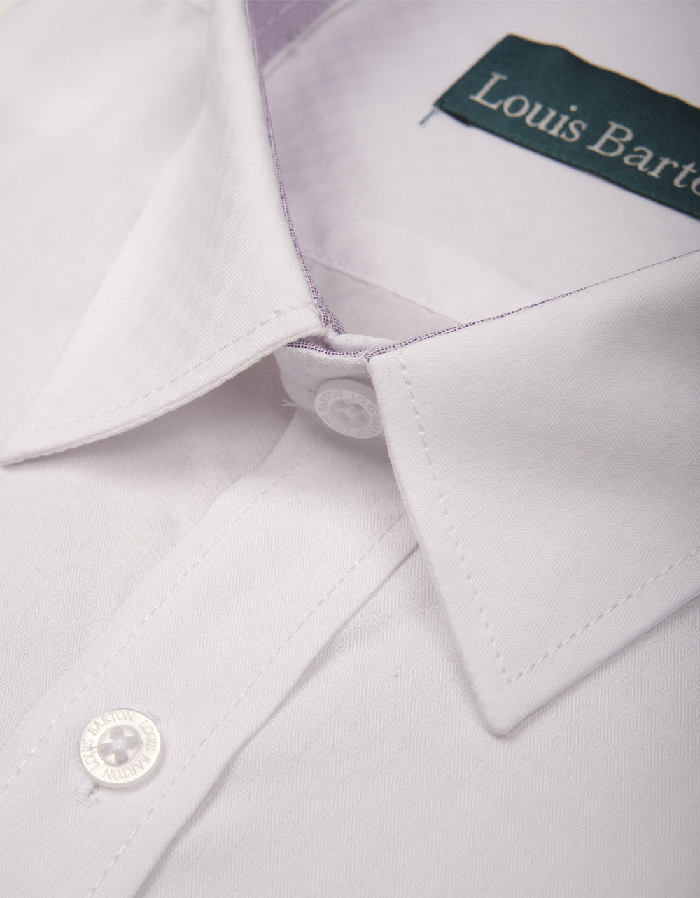 Camisa Manga Larga Blanca Textura Cuadros - Moldería slim