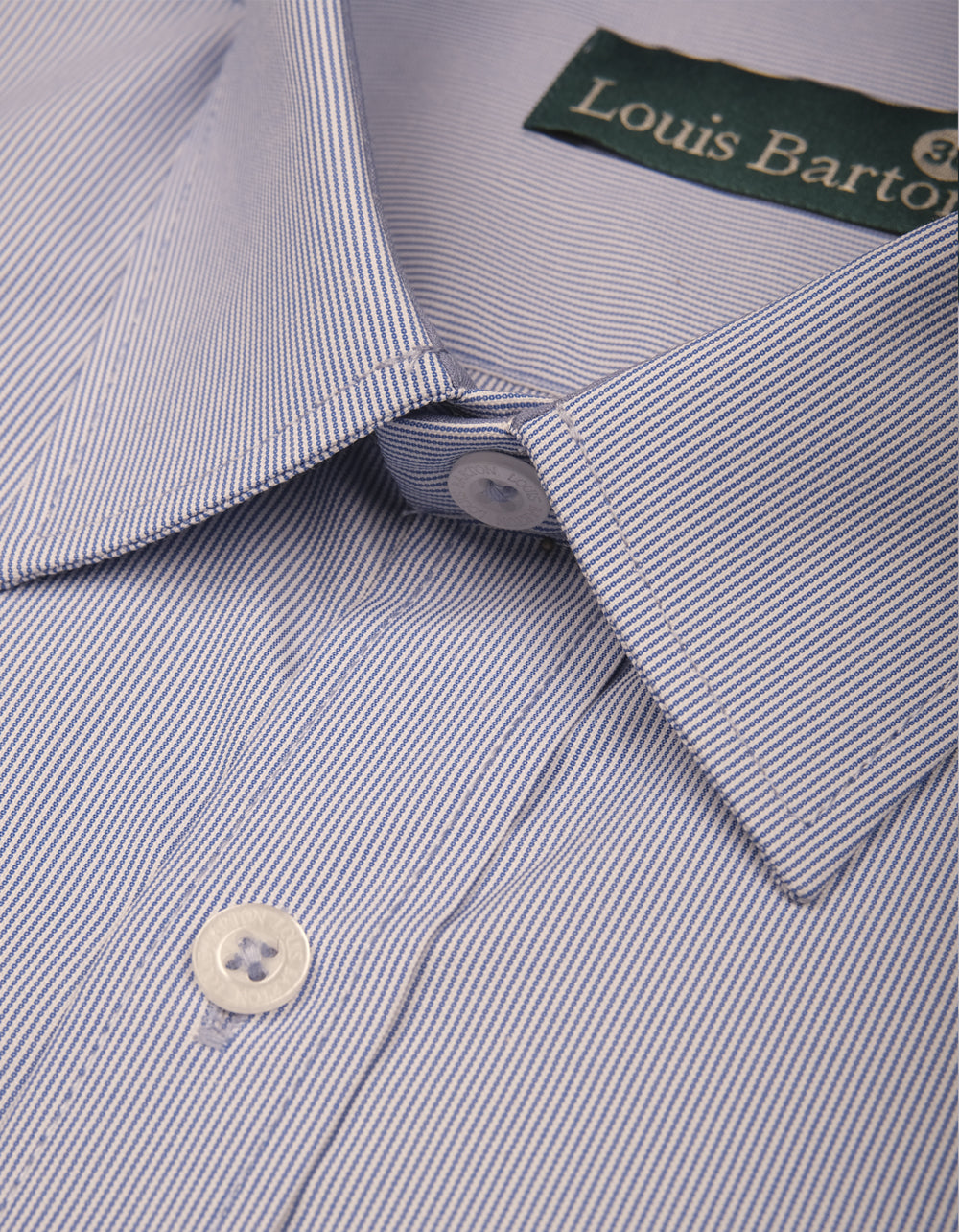 Camisa Manga Larga Azul Rayas Verticales Delgadas - Moldería slim