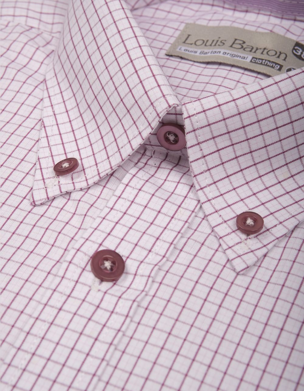 Camisa Manga Larga Blanca Cuadros Lila - Moldería informal