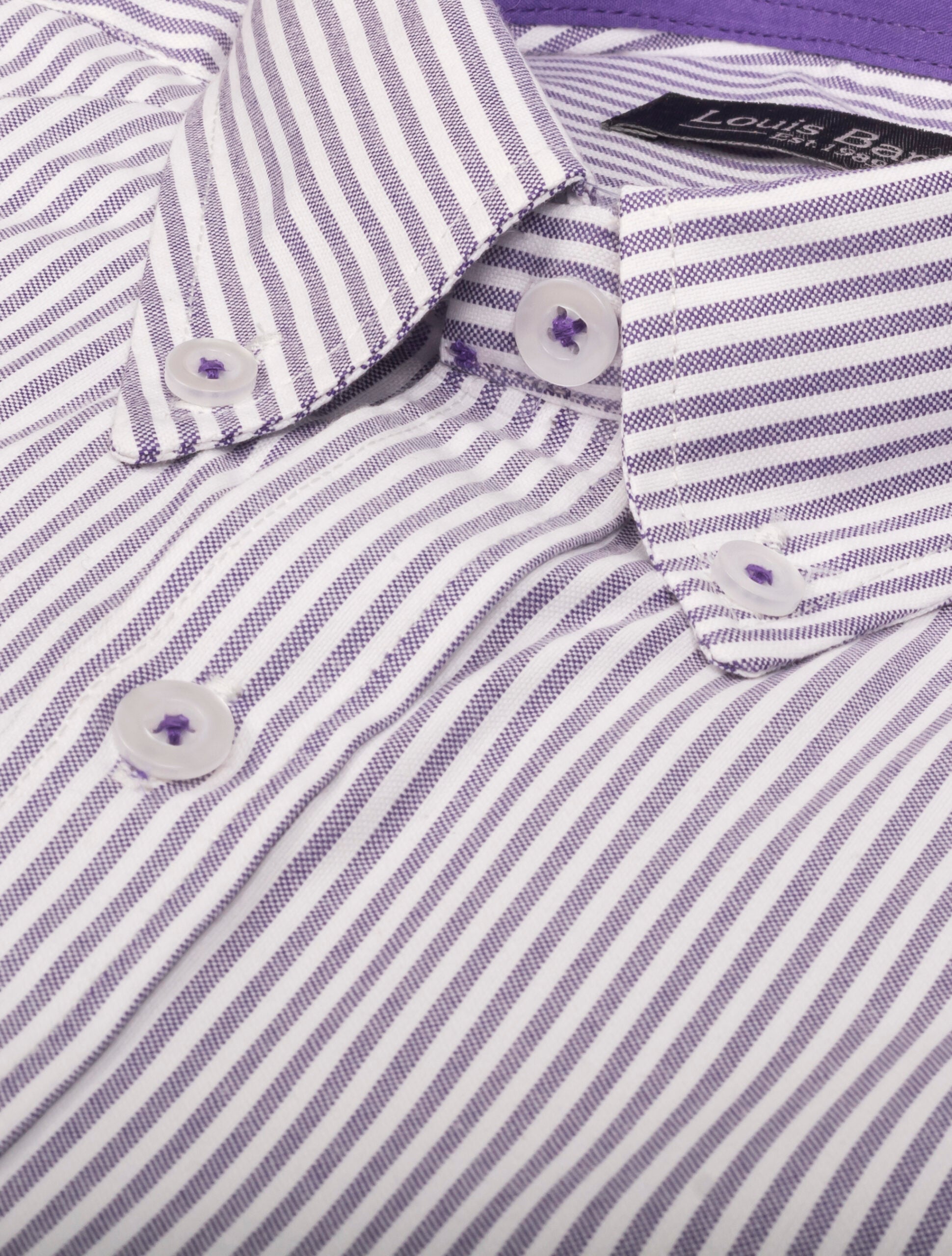 Camisa Oxford Manga Larga Regular Fit Rayas Lilas