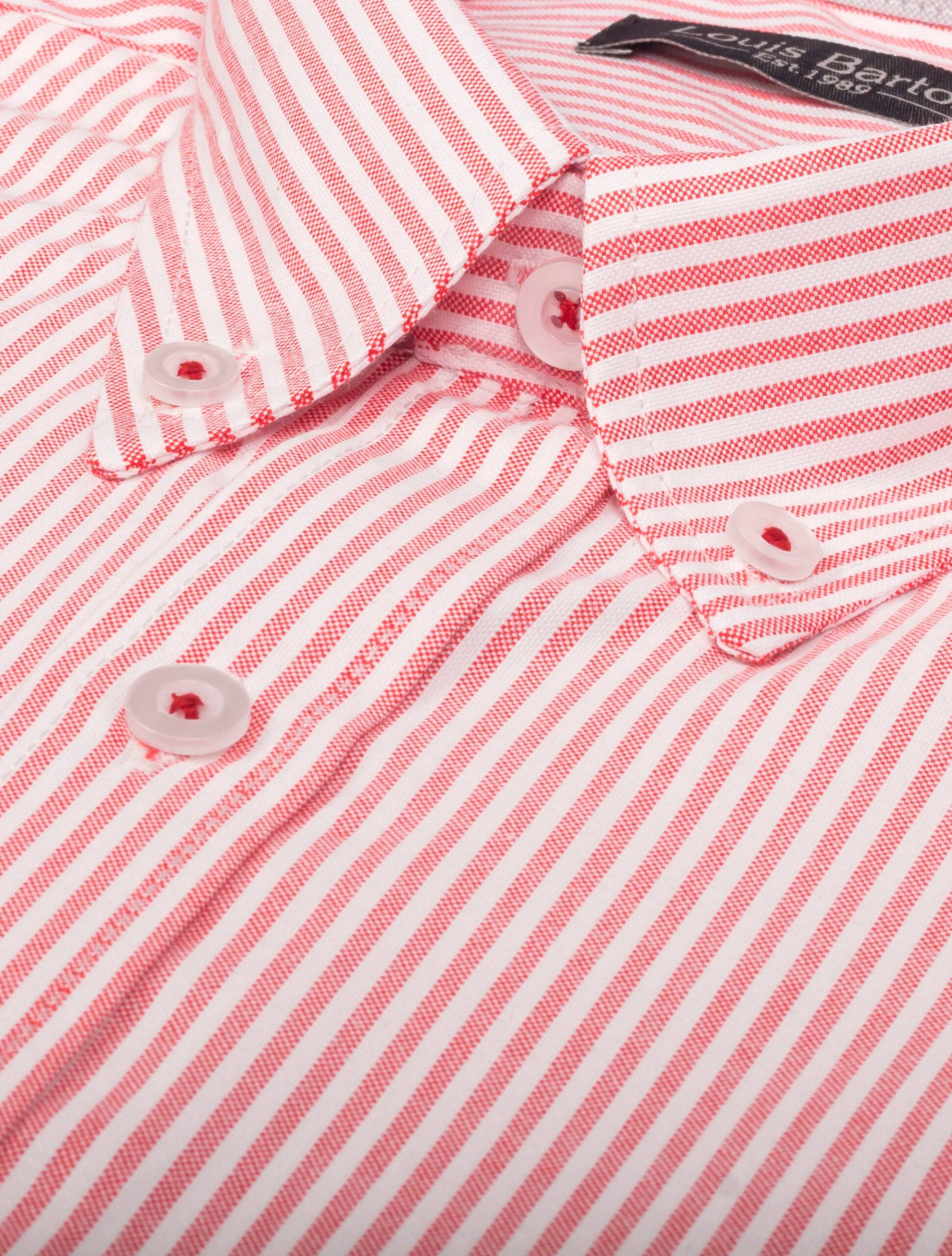 Camisa Oxford Manga Larga Regular Fit Rayas Rojas