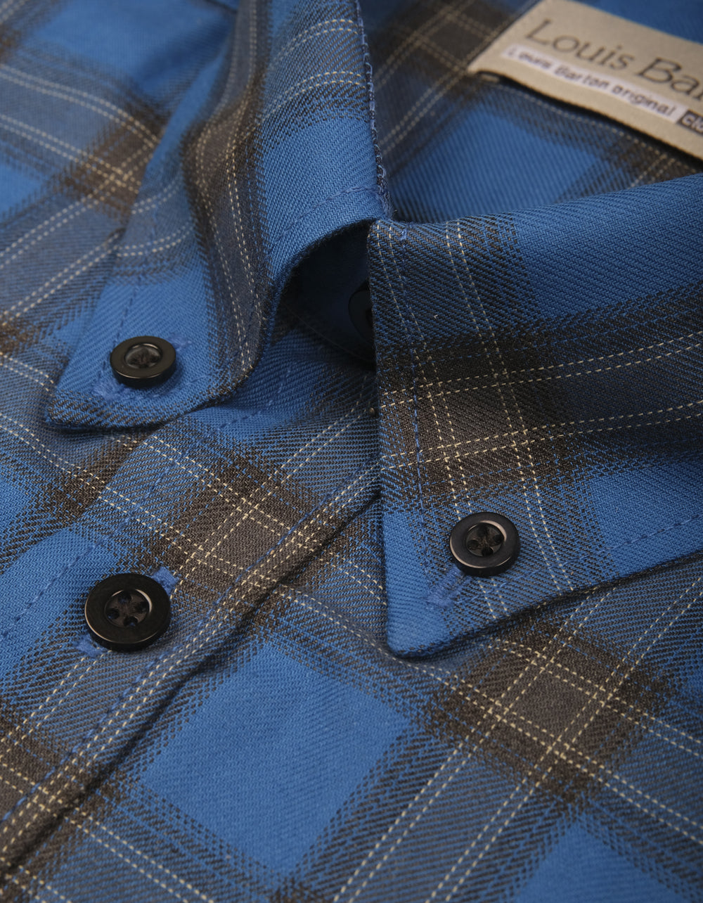 Camisa Manga Larga Cuadros Azules y Negros - Moldería informal