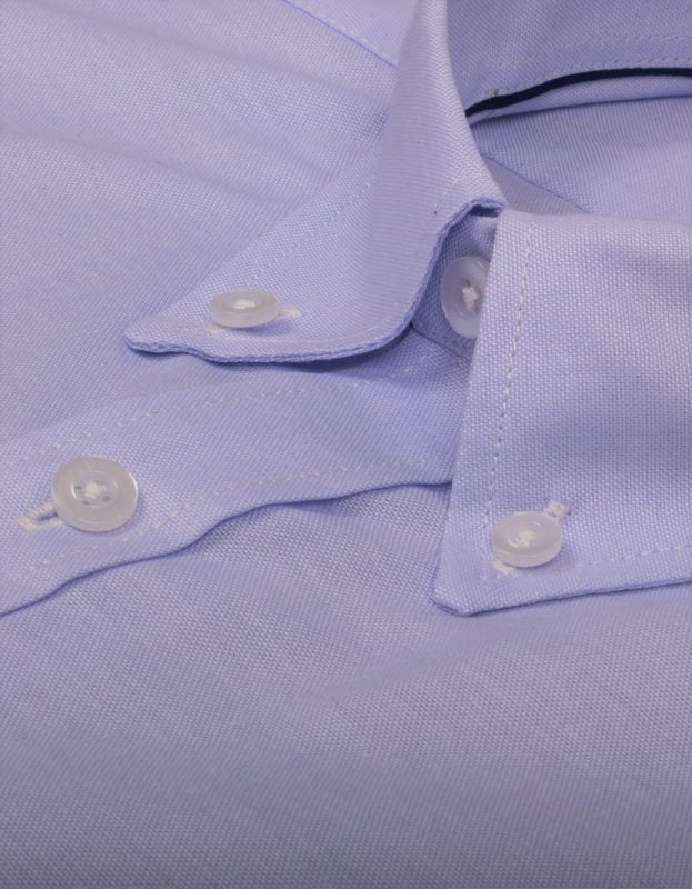 Camisa Oxford Manga Larga Azul Claro - Moldería clásica