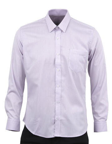 Camisa Manga Larga Lila Rayas Verticales Delgadas - Moldería slim