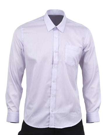 Camisa Manga Larga Lila Textura Rayas Verticales - Moldería slim