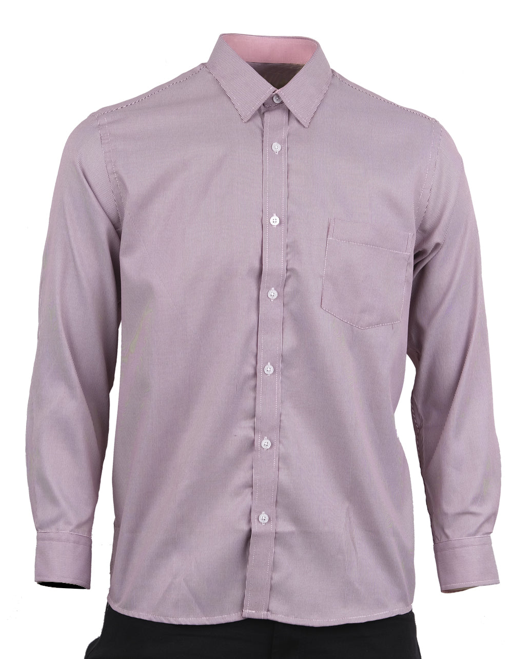 Camisa Manga Larga Rayas Blancas y Rojas - Moldería Clásica