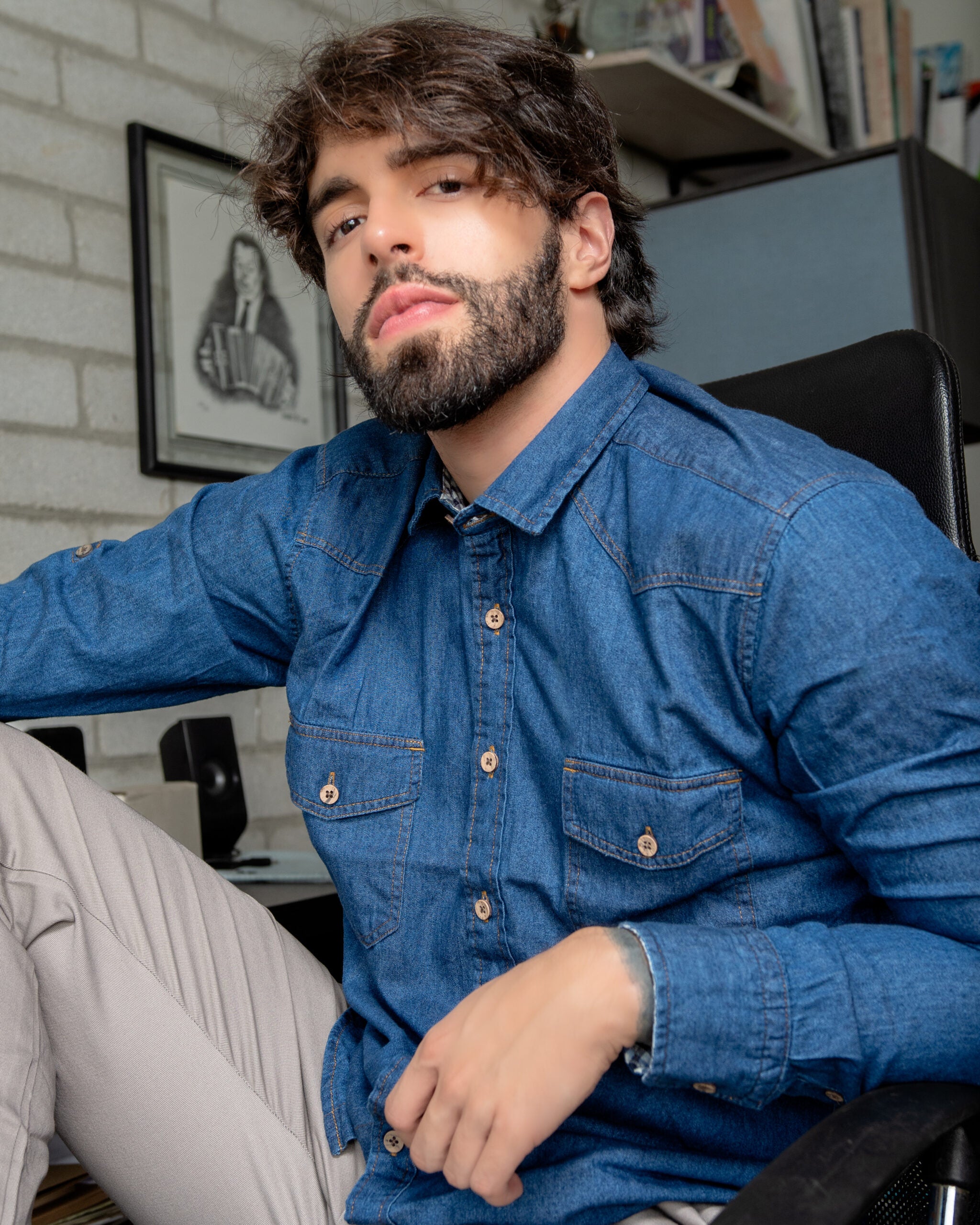 Camisa Índigo Azul Medio - Moldería slim