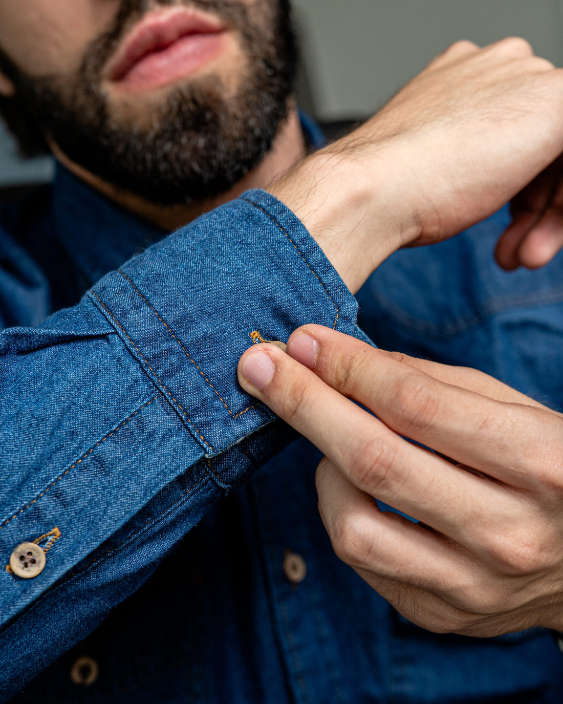 Camisa Índigo Azul Medio - Moldería slim