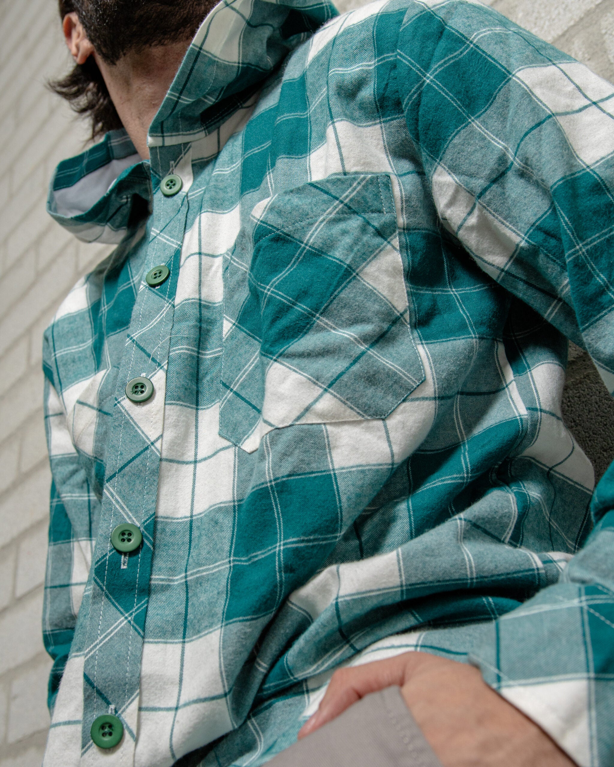 Chaqueta Cuadros Verdes Y Blancos
