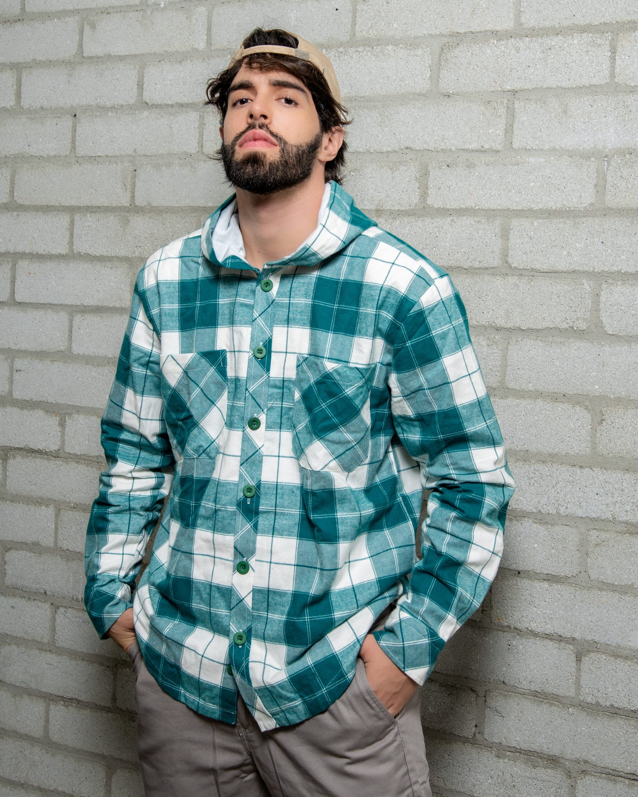 Chaqueta Cuadros Verdes Y Blancos